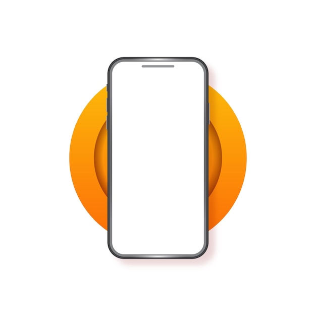 スマートフォンの空白の画面の電話のモックアップ