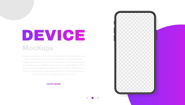Smartphone blank screen, phone . New phone model. Template for infographics for presentation UI  interface.  illustration.