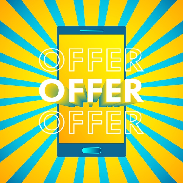 Smartphone Business Offer Advertising Template Vector Illustration