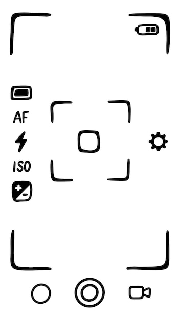 スマートフォンのカメラのファインダー。