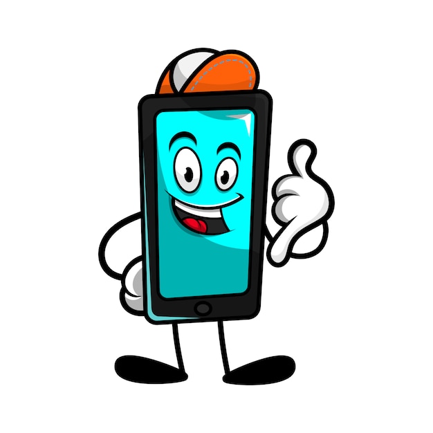 Smartphone Cartoon character with calling gesture get ready for repair or maintenance your gadget Cartoon Vector