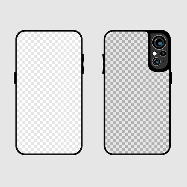 Vector smartphone case template empty transparent