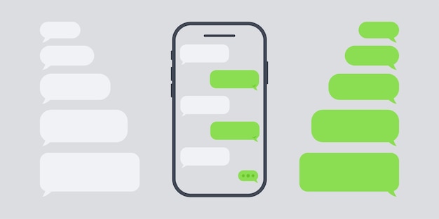 スマートフォン チャット sms 空白。スマホのグリーンチャットで設定。吹き出しとの対話。