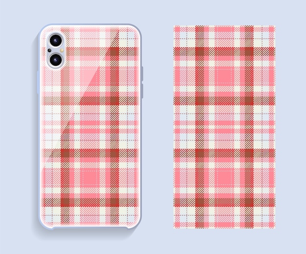 Smartphone cover design mockup. template geometric pattern for mobile phone back part. flat design.