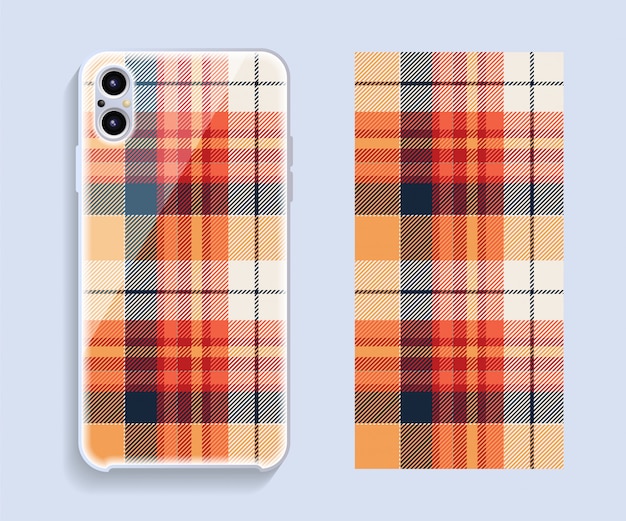 Smartphone cover design mockup. template geometric pattern for mobile phone back part.