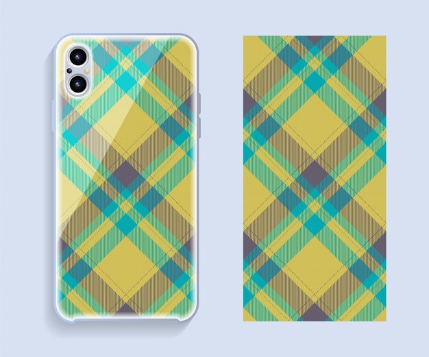 Vector smartphone cover tartan style