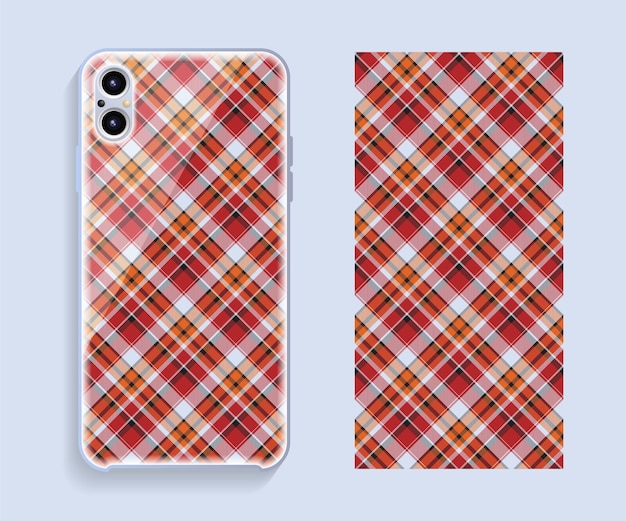 Vector smartphone cover. template geometric pattern for mobile phone back part.