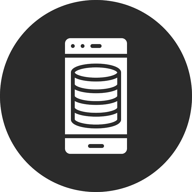 smartphone database vector icon illustration of web hosting iconset