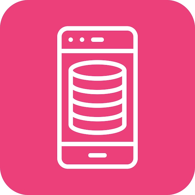 smartphone database vector icon illustration of web hosting iconset