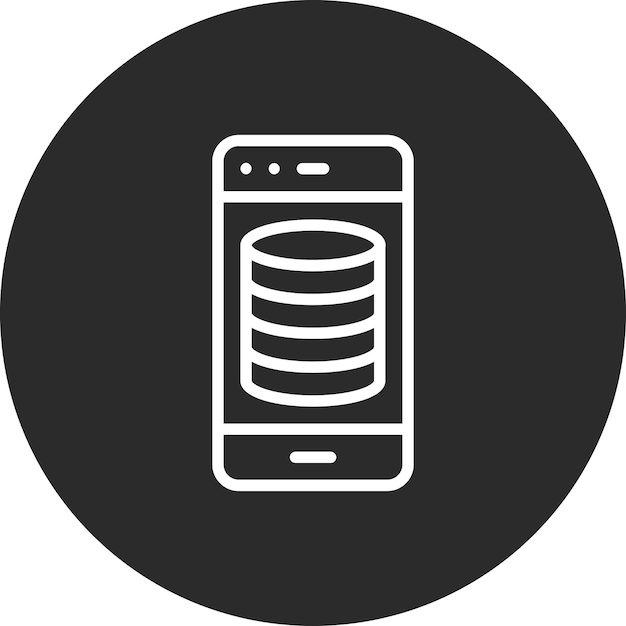 smartphone database vector icon illustration of web hosting iconset