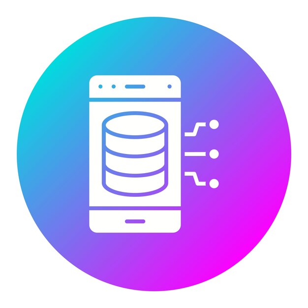 Smartphone Database vector icoon Kan worden gebruikt voor Web Hosting iconset