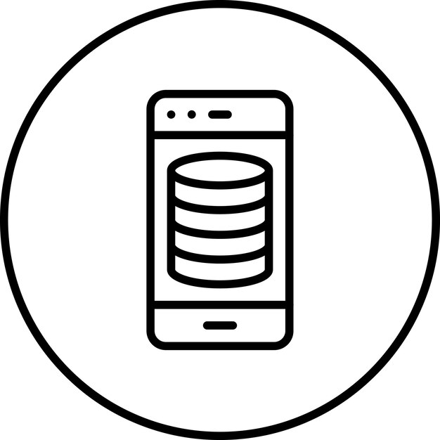 Smartphone Database vector icoontje illustratie van Web Hosting icoonset