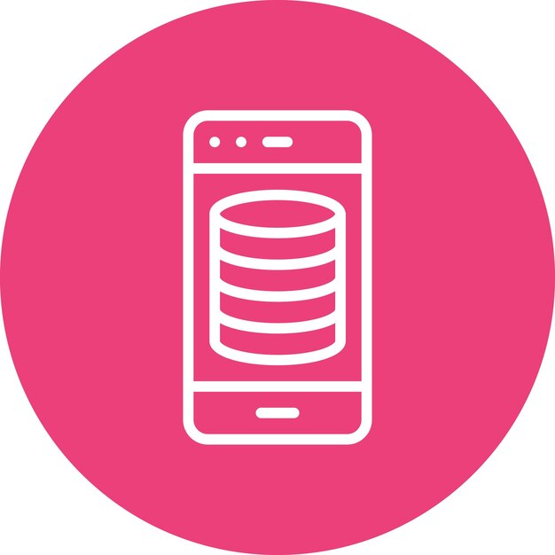 Smartphone Database vector icoontje illustratie van Web Hosting icoonset