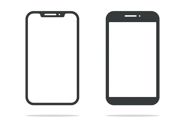 Smartphone De vorm van een moderne mobiele telefoon Ontworpen om een dunne rand te hebben.