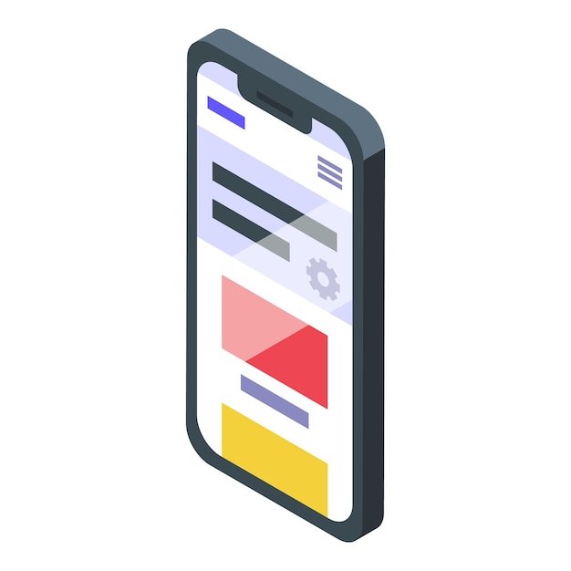 スマートフォンのデザインアイコン イソメトリックベクトル マーケティングサイト