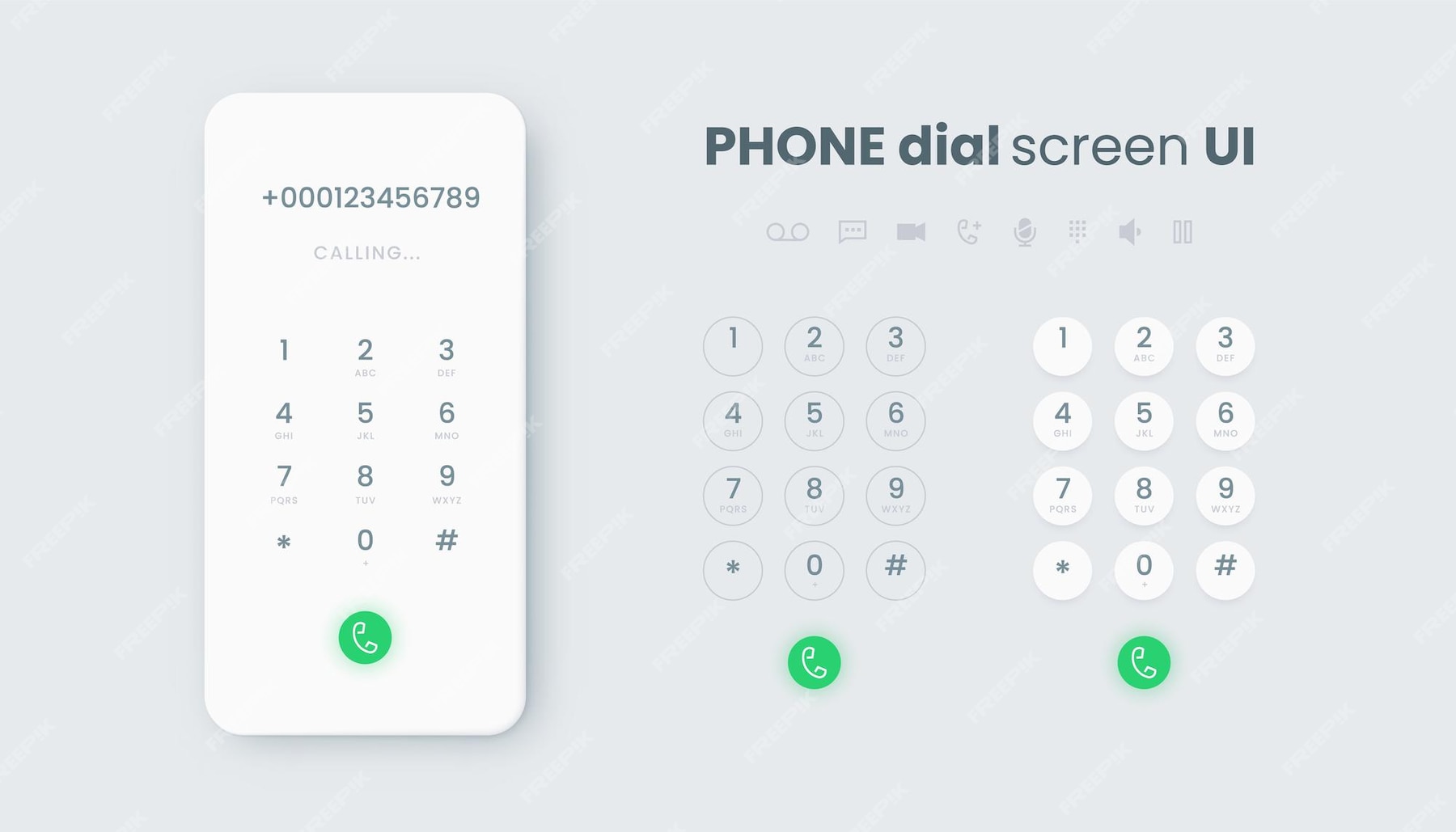 Premium Vector | Smartphone dial. Realistic phone number pad, call ...