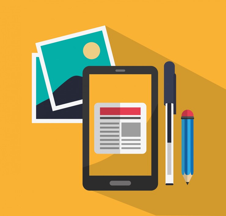 Vector smartphone and digital marketing 