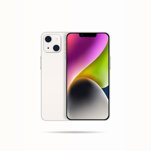 Smartphone Front and back view illustration. vector