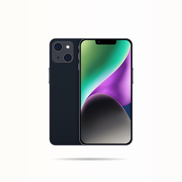 Smartphone Front and back view illustration. vector