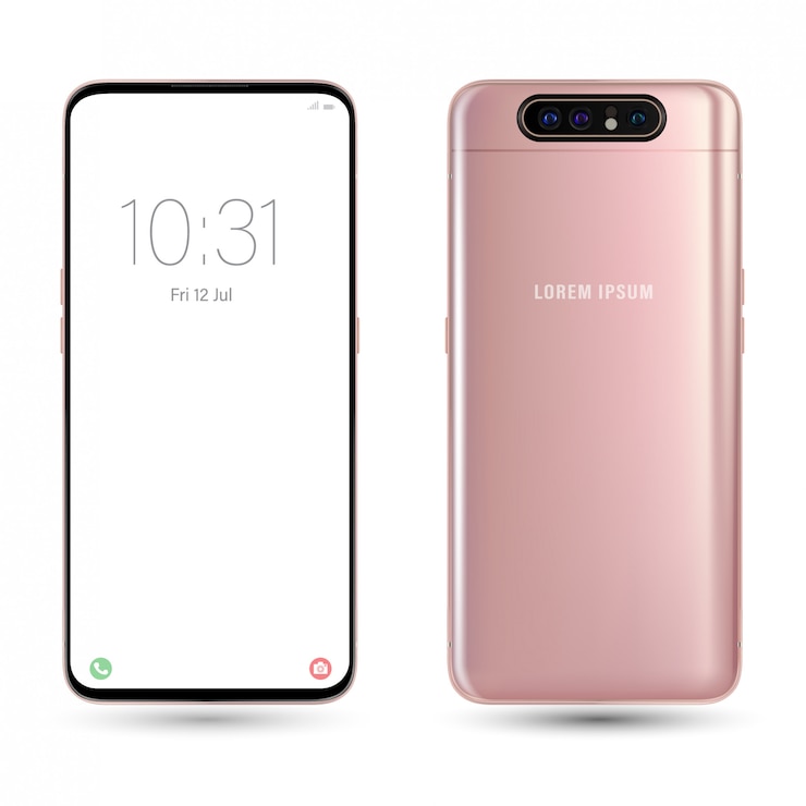 Vector smartphone front and behind