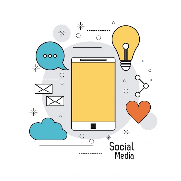 Smartphone gadget social media icon set