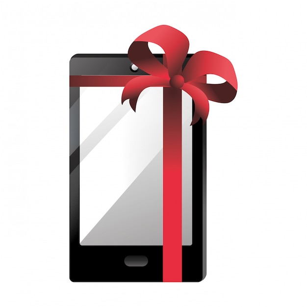 Vector smartphone gift cartoon