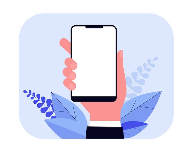 Vector smartphone in hand   illustration