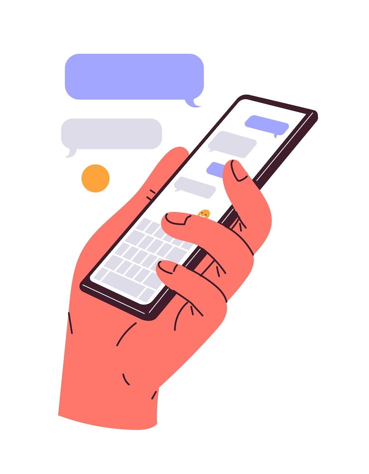 Vector smartphone in hand vector illustration