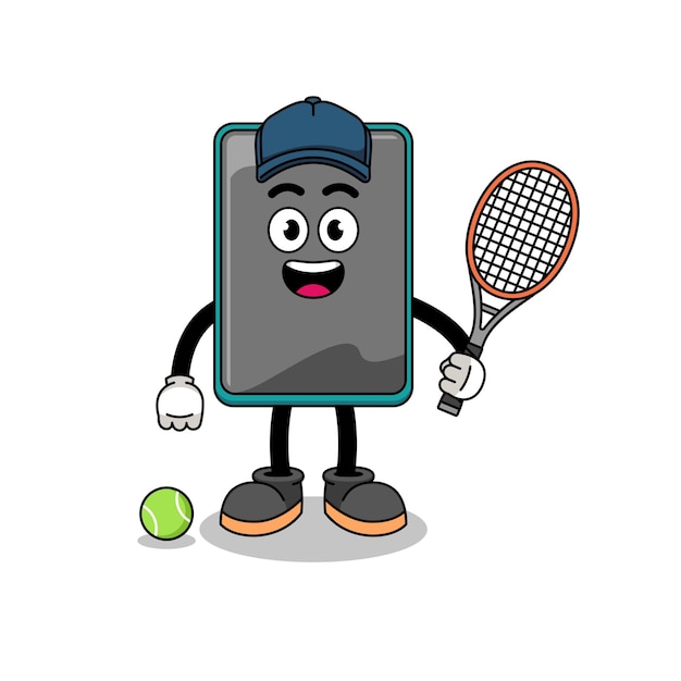 Smartphone illustration as a tennis player