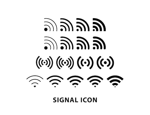 Вектор Набор значков интернет-значков смартфонов, значок сигнала wi-fi.