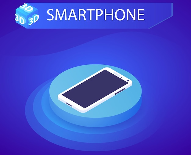 Smartphone isometric design icon Vector web illustration 3d colorful concept