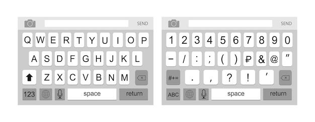 Smartphone keyboard keypad alphabet and numbers