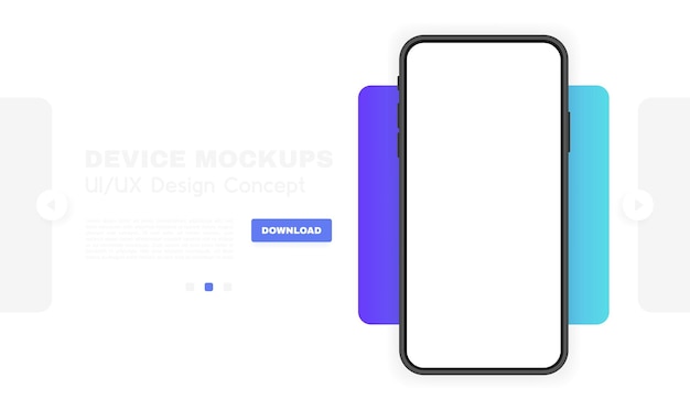 Smartphone leeg scherm telefoon mockup Nieuw telefoonmodel Sjabloon voor infographics of presentatie UI-ontwerpinterface in minimalistische stijl Vectorillustratie