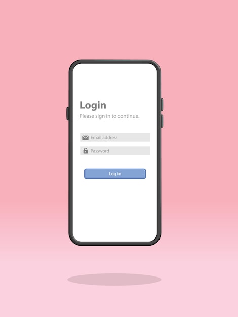 smartphone login page text only membership sign in