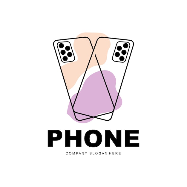 スマート フォンのロゴ通信エレクトロニクス ベクトル会社ブランド シンボルのモダンな携帯電話のデザイン