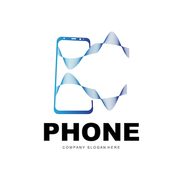 Smartphone logo communication electronics vector modern phone design for company brand symbol