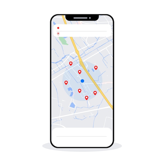 Smartphone Map App vector stadskaart