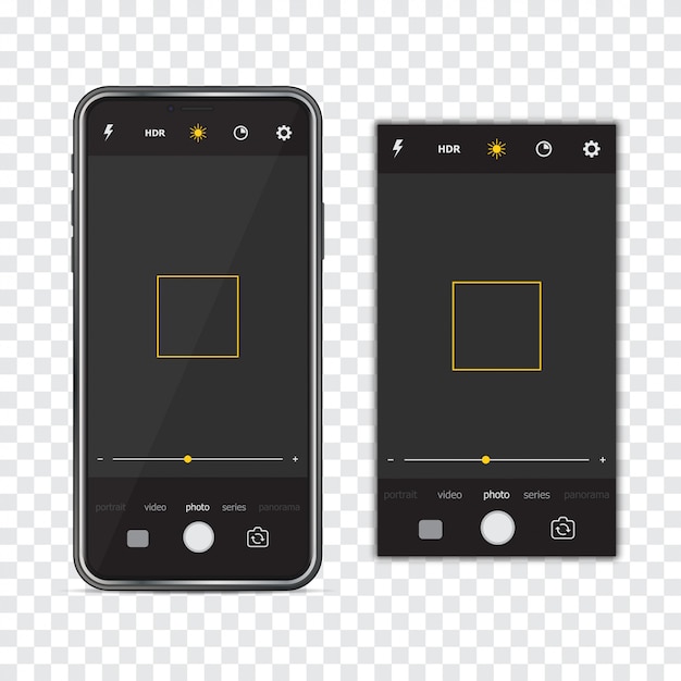 Smartphone met camera-interfaceframe