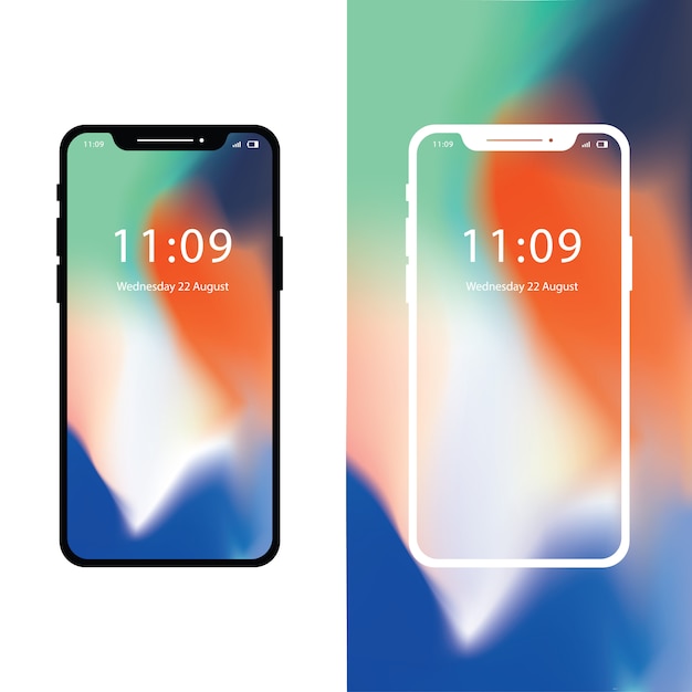 Vector smartphone met gradiëntbehang