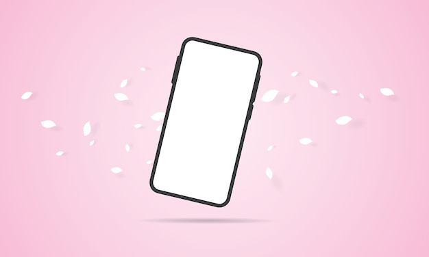 Smartphone met leeg scherm op roze achtergrond