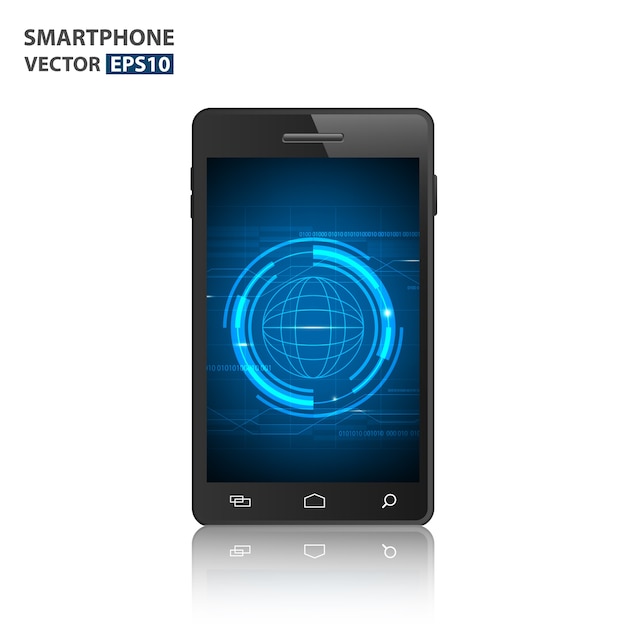 Vector smartphone met technologie achtergrond