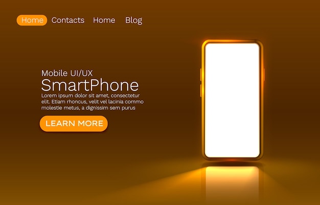 Smartphone mobile screen technology mobile display landing page