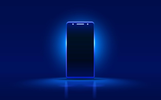 Технология мобильного экрана смартфона мобильный дисплей свет Векторная иллюстрация