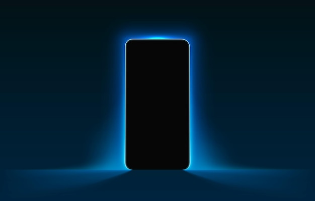 Smartphone mobile screen, technology mobile display light. Vector illustration