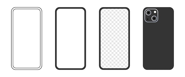 Smartphone mockup concept en apparaat eenvoudige modellen vooraanzicht platte vectorillustratie