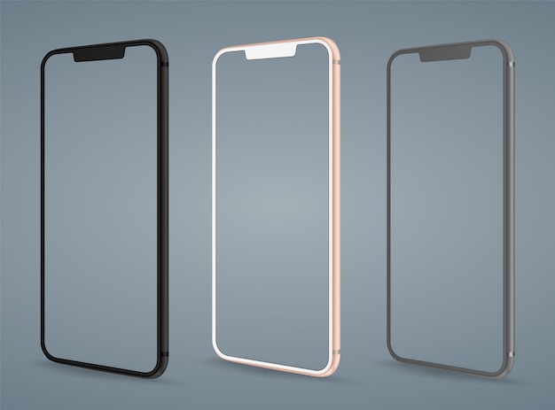 Vector smartphone mockup easy place image into screen smartphone.
