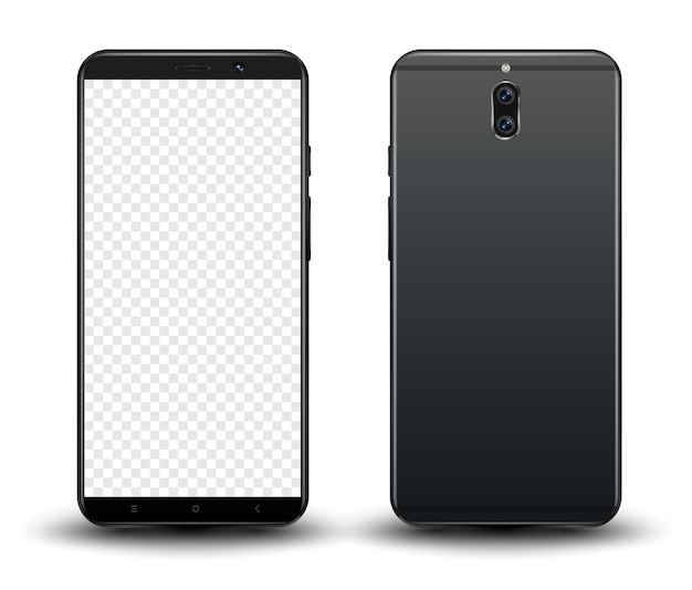 Vector smartphone mockup easy place image into screen