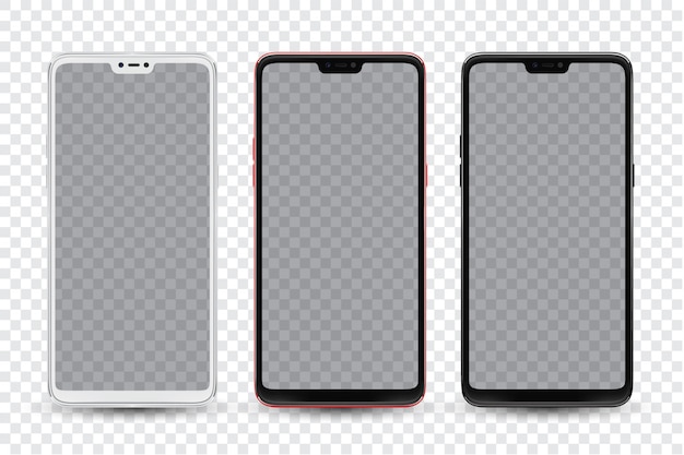 Vector smartphone mockup easy place image into screen.