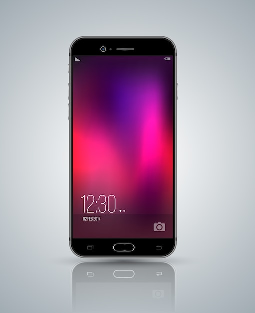 Vettore smartphone mockup facile posizionare l'immagine sullo schermo.