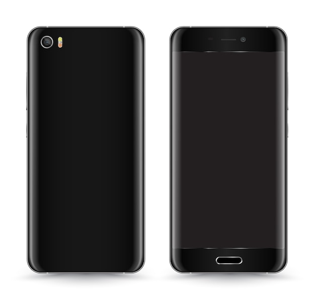 Smartphone mockup front and back.